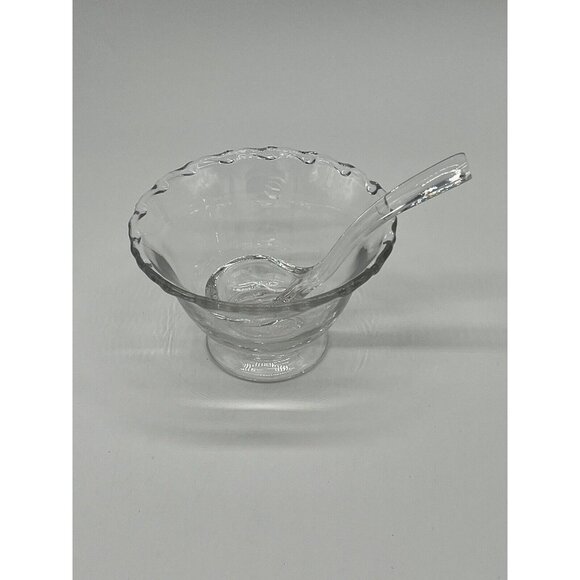Vtg Fostoria Century Footed Mayo~Mayonnaise Bowl W/ Ladle~2 Pc - Picture 4 of 9